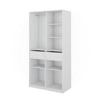KLEIDERSCHRANK Elmo Weiß 100 x 200 cm mit 2 Schubladen - Weiß, Holzwerkstoff (100/200/50cm) - Vicco