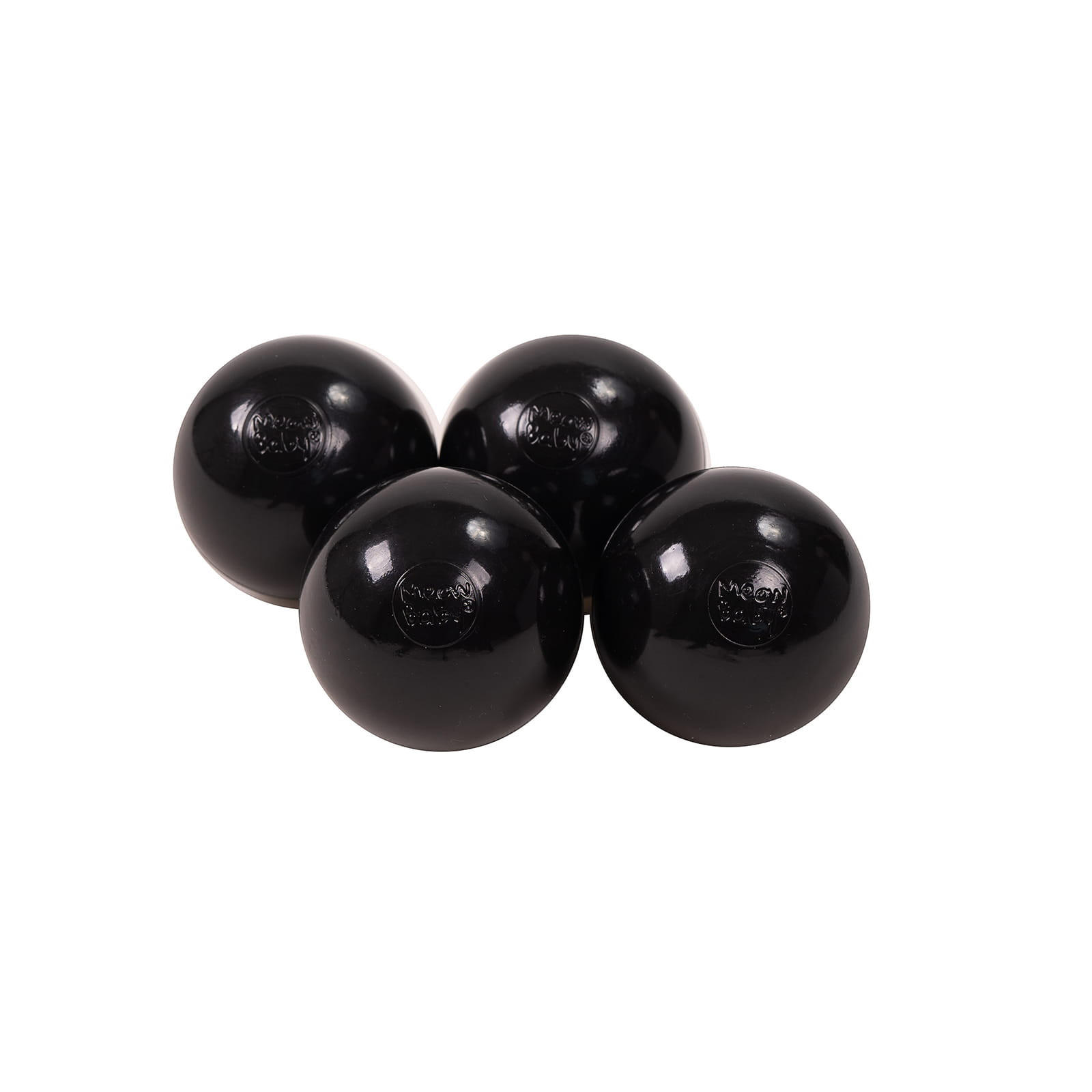 BÄLLE für Bällebad, Kinder Spielbälle, Plastikbälle 50 pcs.: Schwarz - Schwarz, Textil (7/7/7cm) - MeowBaby