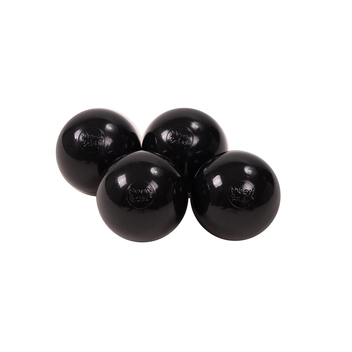 BÄLLE für Bällebad, Kinder Spielbälle, Plastikbälle 50 pcs.: Schwarz - Schwarz, Textil (7/7/7cm) - MeowBaby