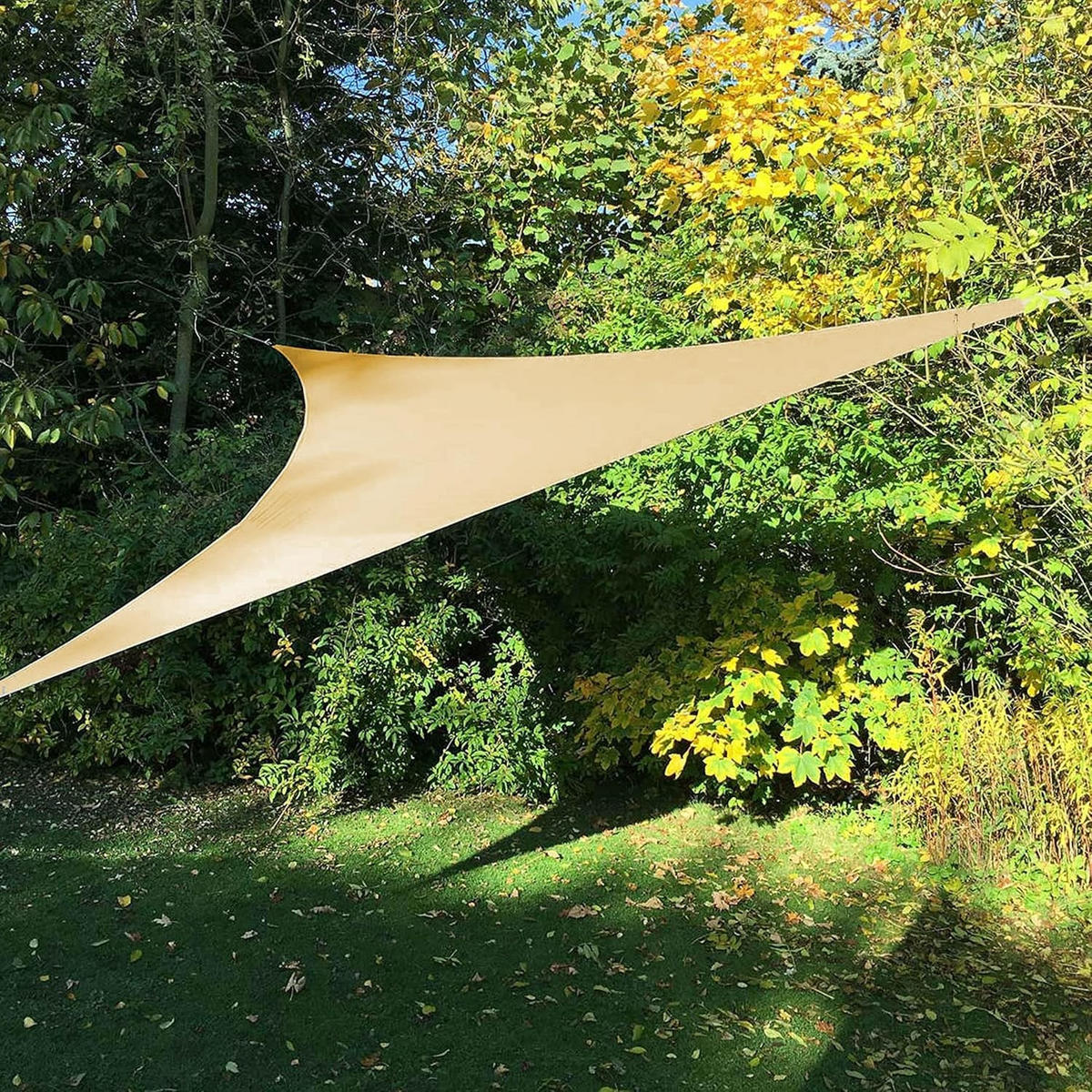 SONNENSEGEL Dreieck 4x4x4m Beige Wasserdicht UV-Schutz - Gelb, Textil (400/400cm) - Weltevree