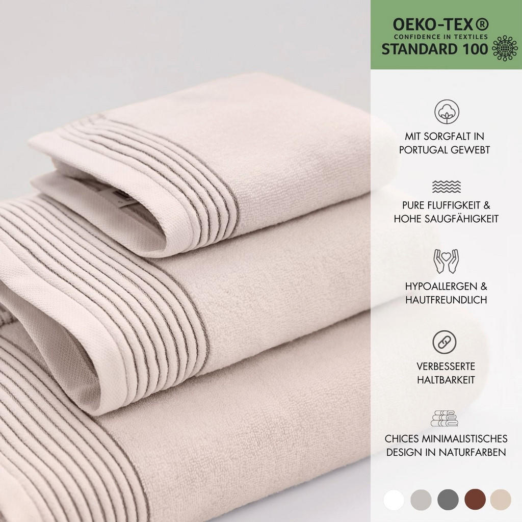 Thumbnail - Sowl Duschtuch, Champagner, Textil, 100x150 cm, Oeko-Tex® Standard 100, Badtextilien, Duschtücher