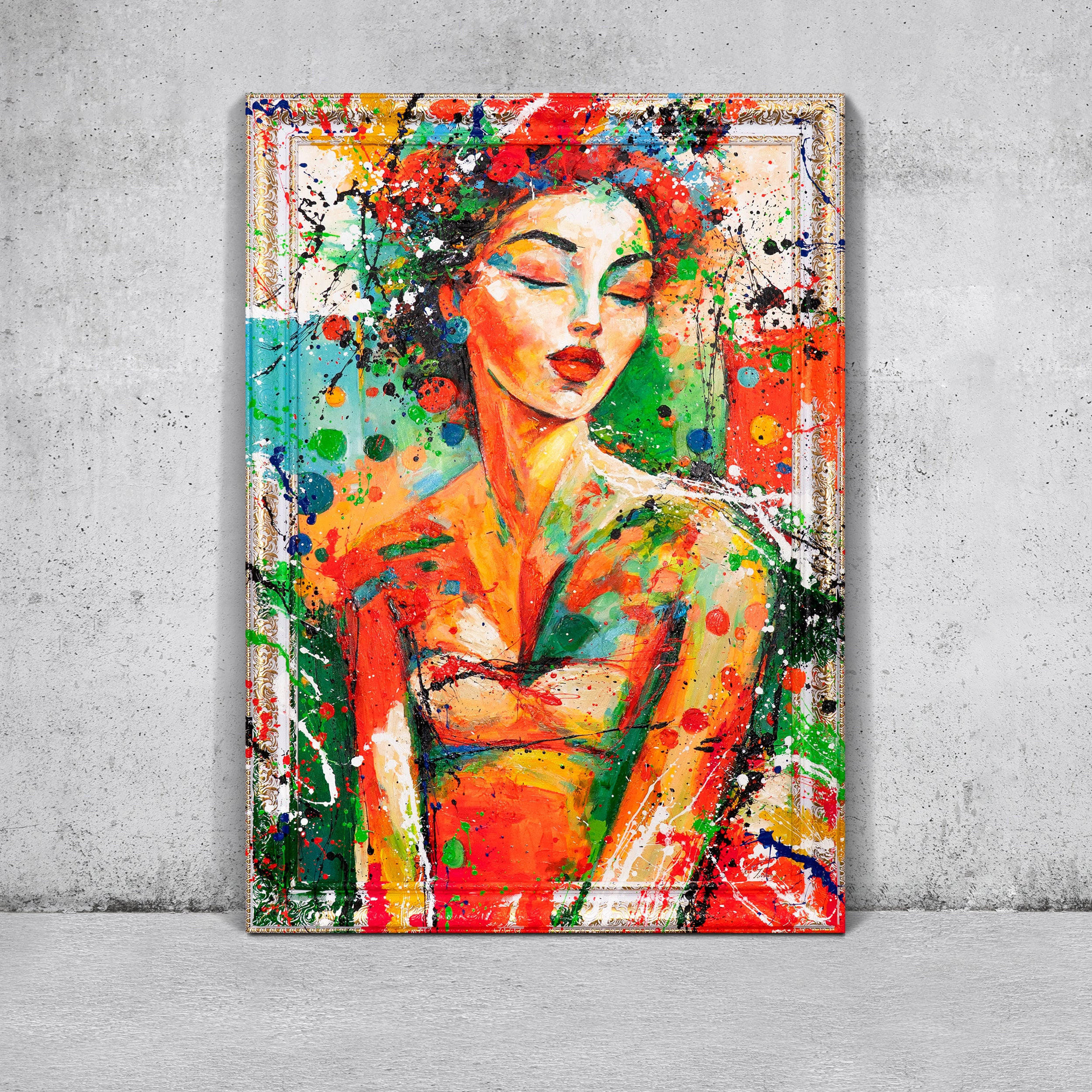 GEMÄLDE Farbe ihres Traums Schattenfugenrahmen Weiß 140x100 cm - Weiß, Holz (140/100cm) - YS-art gallery
