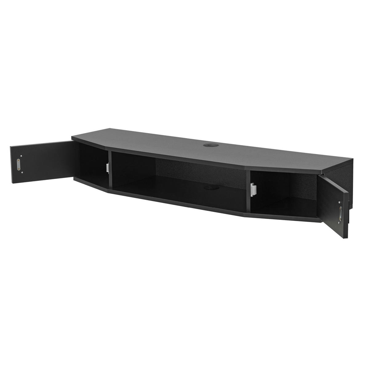 TV-WANDREGAL Tørring - Schwarz, Holzwerkstoff (110/17.5/30cm) - [en.casa]