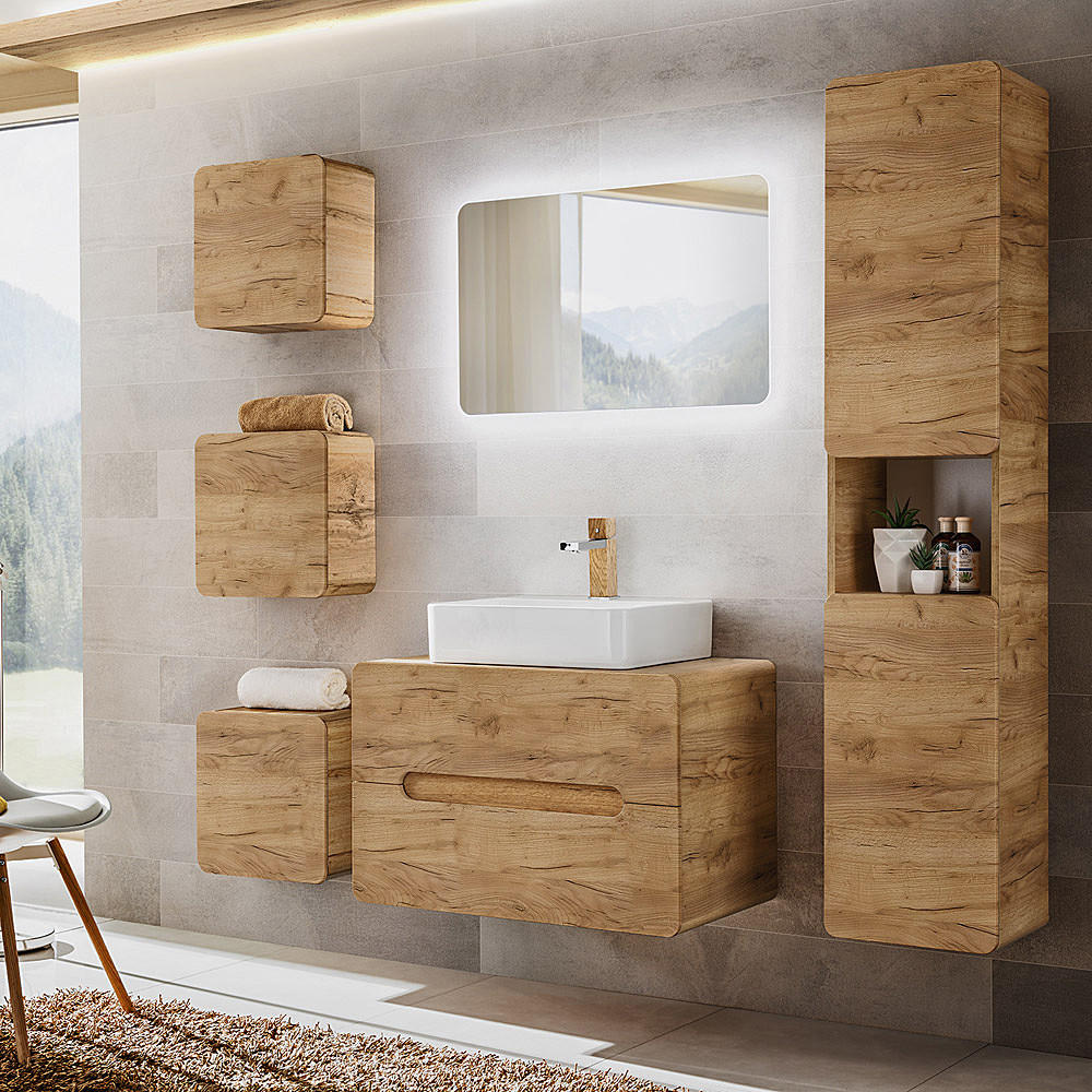 Lomado Badmöbel-Set Braun 180x200x46 cm