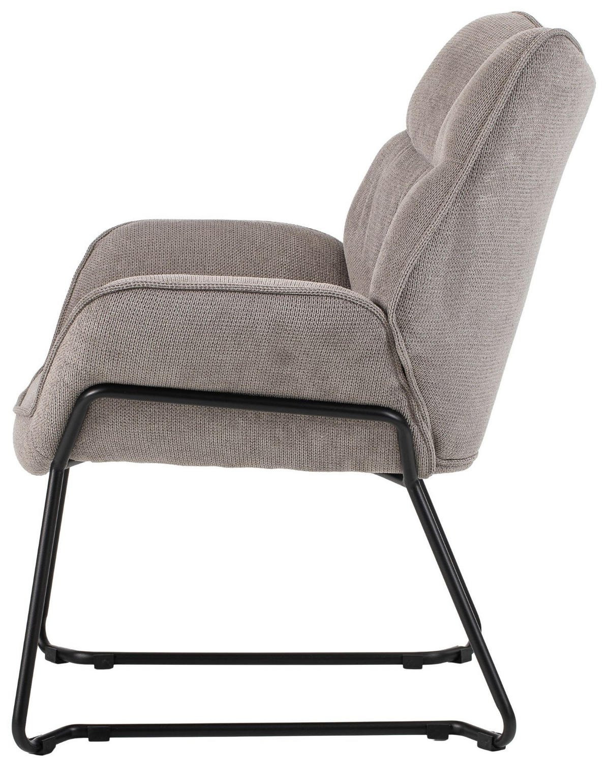 SESSEL Aliano - 4er Set - hellgrau - Hellgrau/Schwarz, Textil/Metall (67/76/73cm) - bene living