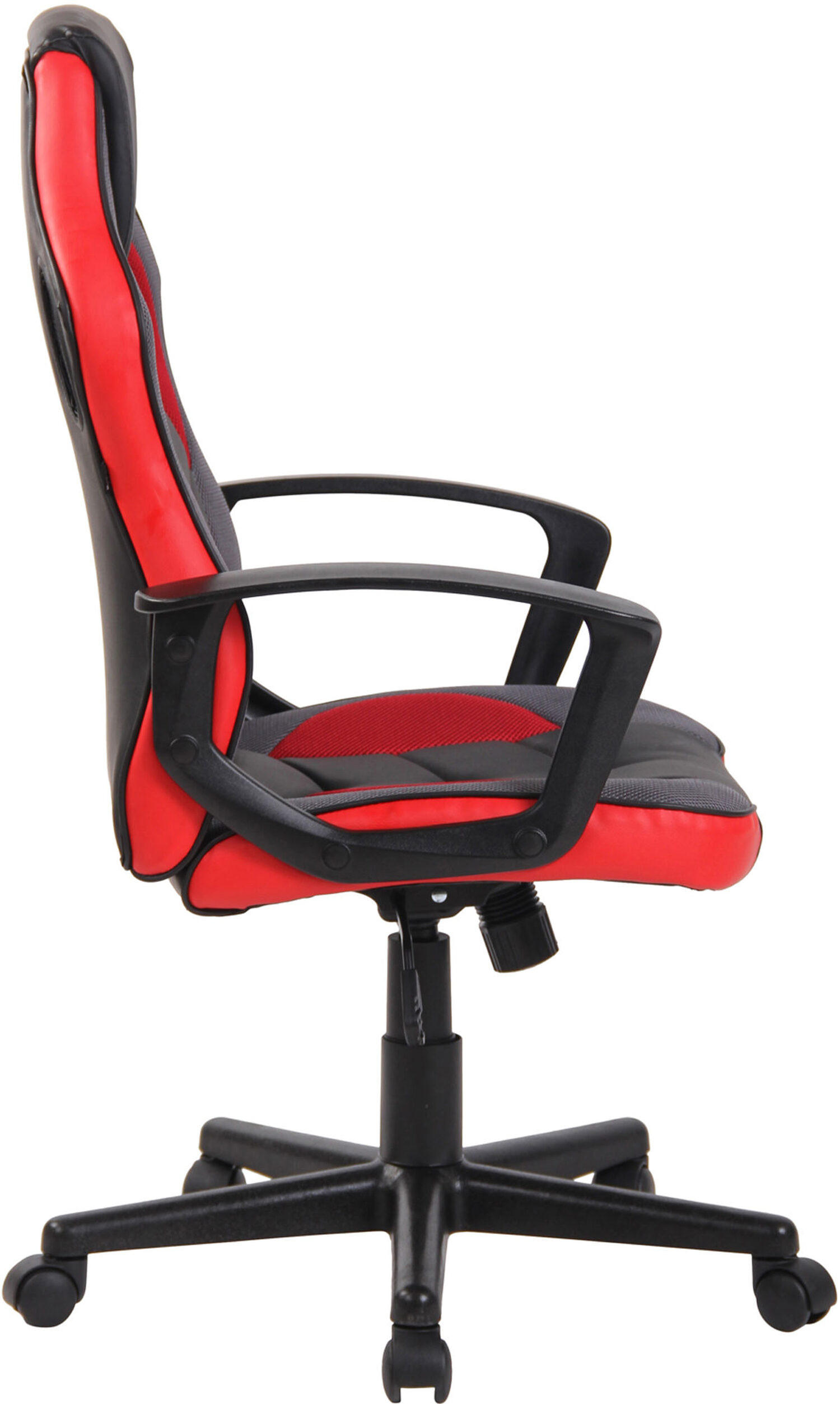 BÜROSTUHL Glan, Kunstleder Schwarz/Rot - Rot, Kunststoff/Textil (64/119/60cm) - TPFLiving