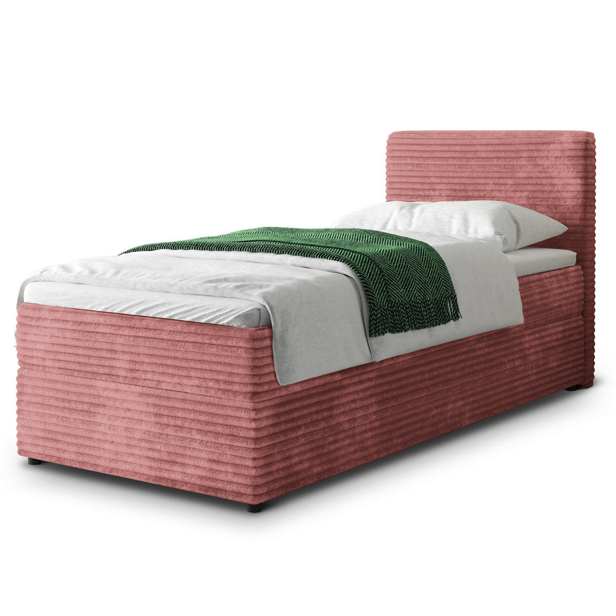 POSTEL BOXSPRING PISA 90x200 cm, s matrací a úložným prostorem, starorůžová - starorůžová, kompozitní dřevo/textil (90/200cm) - MASSENO