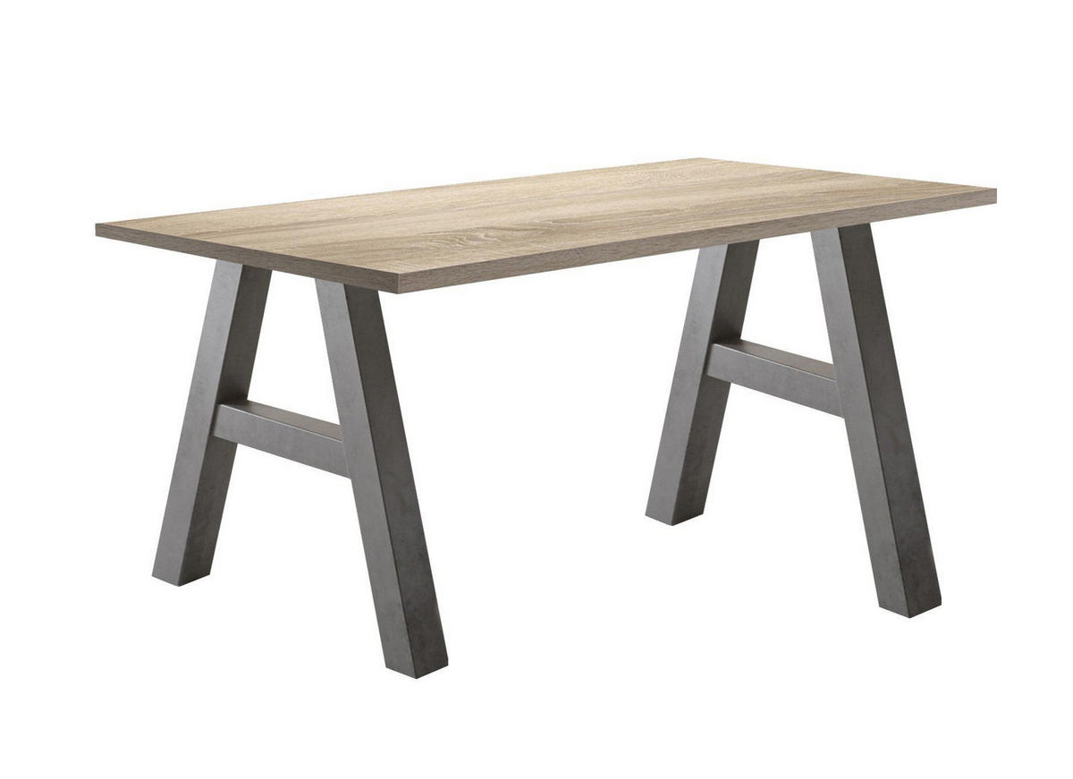 SCHREIBTISCH Edi 5 140 x 70 x 75 Bürotisch graphit/eiche sägerau - Graubraun, Holz (140/70/75cm) - 58aufmkessel