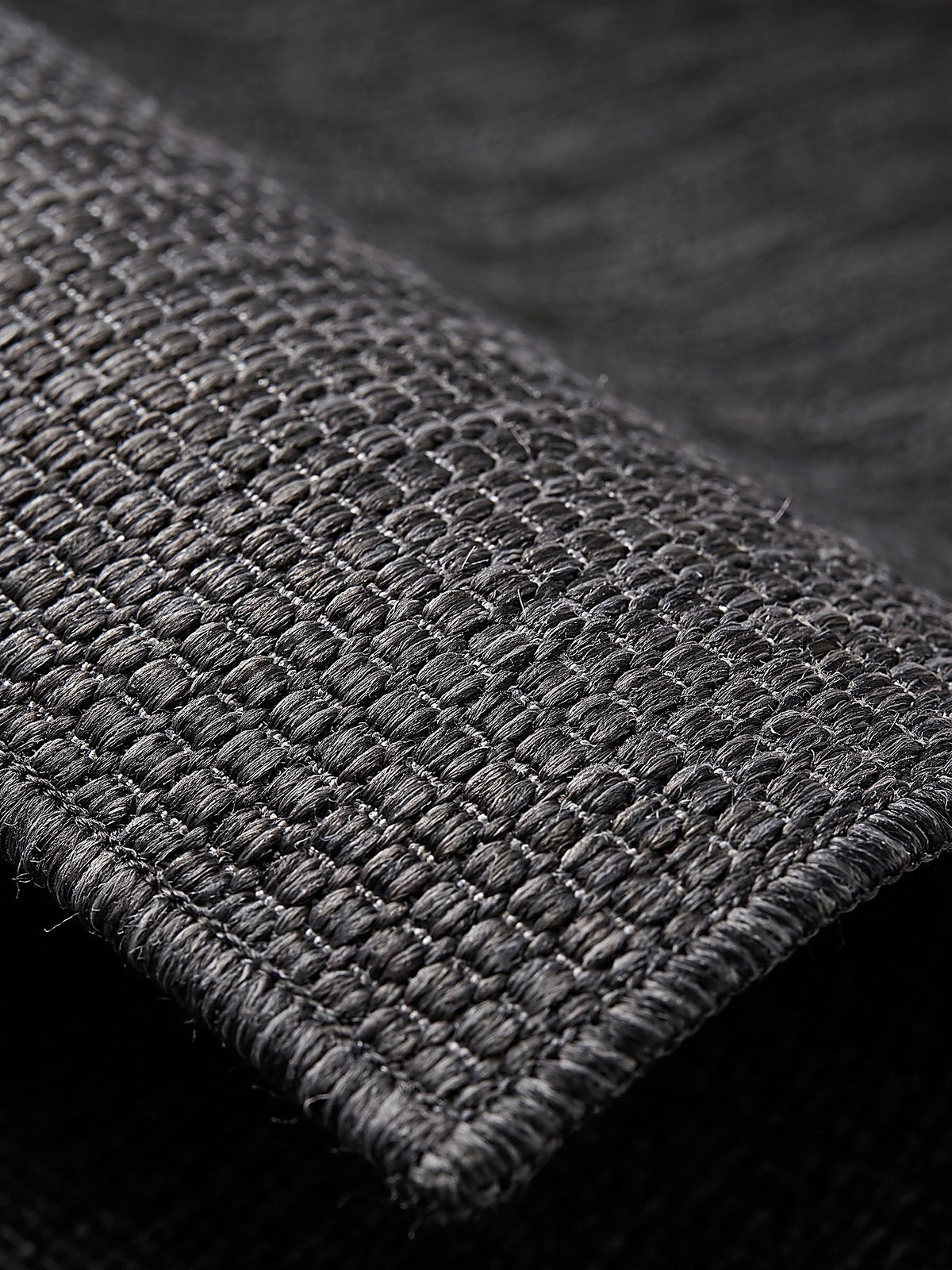 TEPPICH Flachgewebe, Outdoor, Fußbodenheizung-geeignet, VIGOLENO in Anthrazit, Ø 120 cm - Anthrazit, Textil (120/120cm) - KADIMA DESIGN
