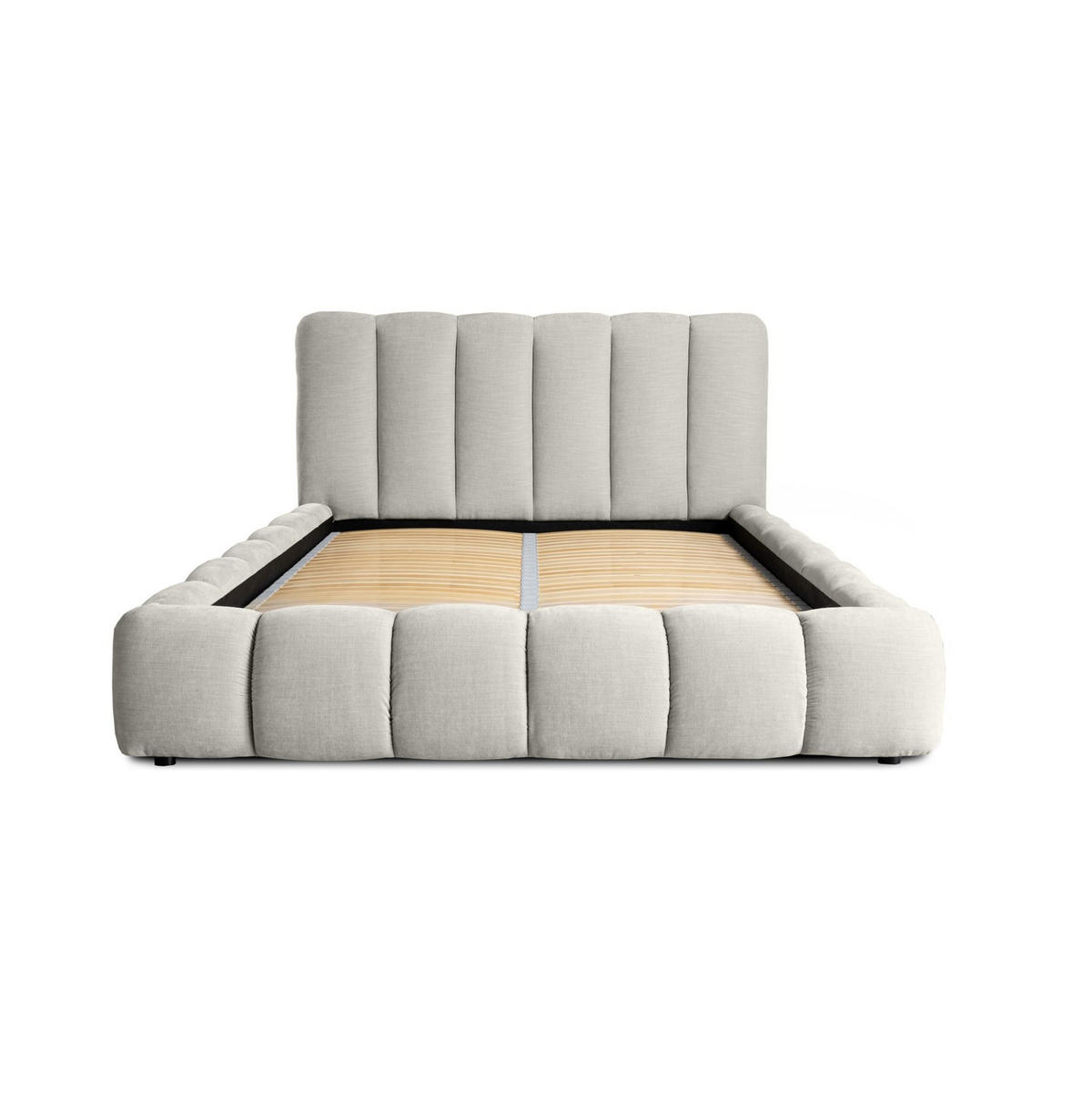 POLSTERBETT Heda Komplettset - Hellgrau, Holzwerkstoff/Textil (180/200cm) - Fun Möbel