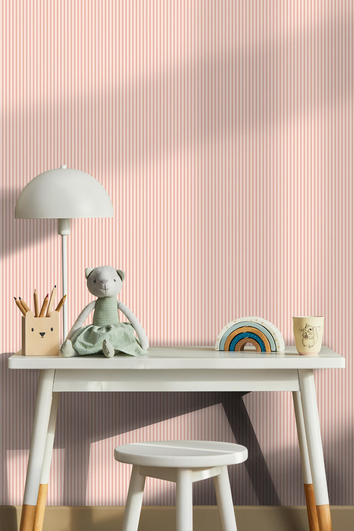 TAPETE Streifenmuster 50 x 900 cm - Pink, Papier (50/900cm) - Sanders & Sanders