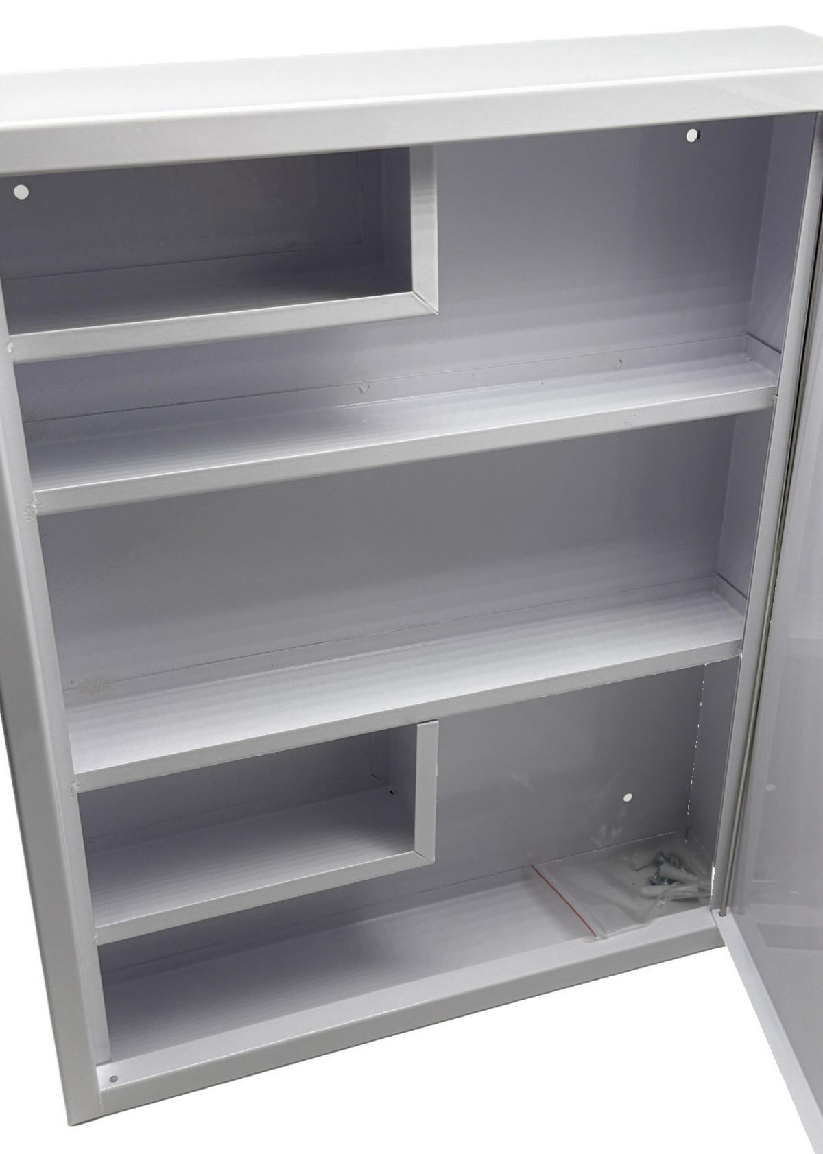 MEDIZINSCHRANK - Weiß, Metall (35.5/43/8cm) - Relaxdays