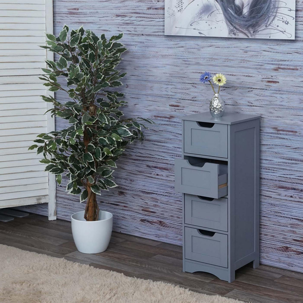 KOMMODE Grau - Grau, Holzwerkstoff (30/80/26cm) - MCW