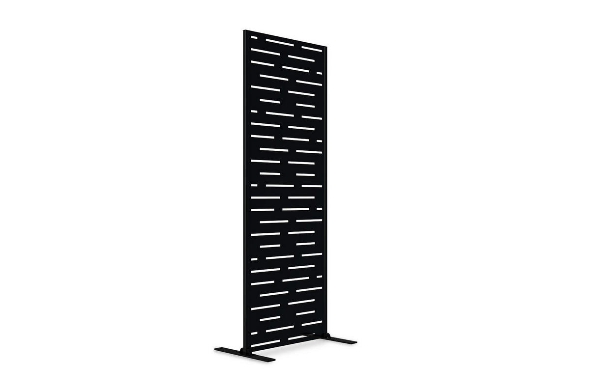 SICHTSCHUTZPANEELE dekorativ 2er-Set Arlberg schwarz H.160cm, linke Seite mit Muster - Schwarz, Metall (60/160cm) - Casanoov
