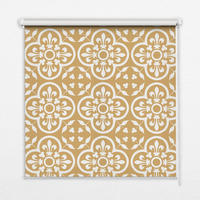 VNÚTORNÁ roleta - okenná roleta - roleta - 100x100 cm - Portugalské ľudové vzory dlaždíc - žltá, plast (100/100/0.5cm) - TULUP