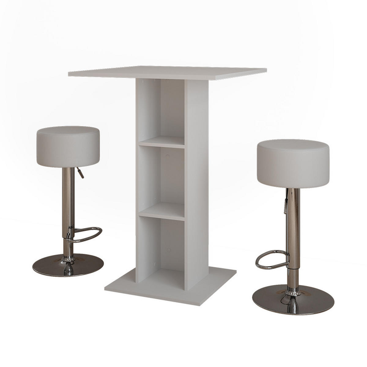 STOJACÍ BAROVÝ STŮL SE ŽIDLEMI Repose Bílá - bílá, kompozitní dřevo (75/75/106cm) - Vicco