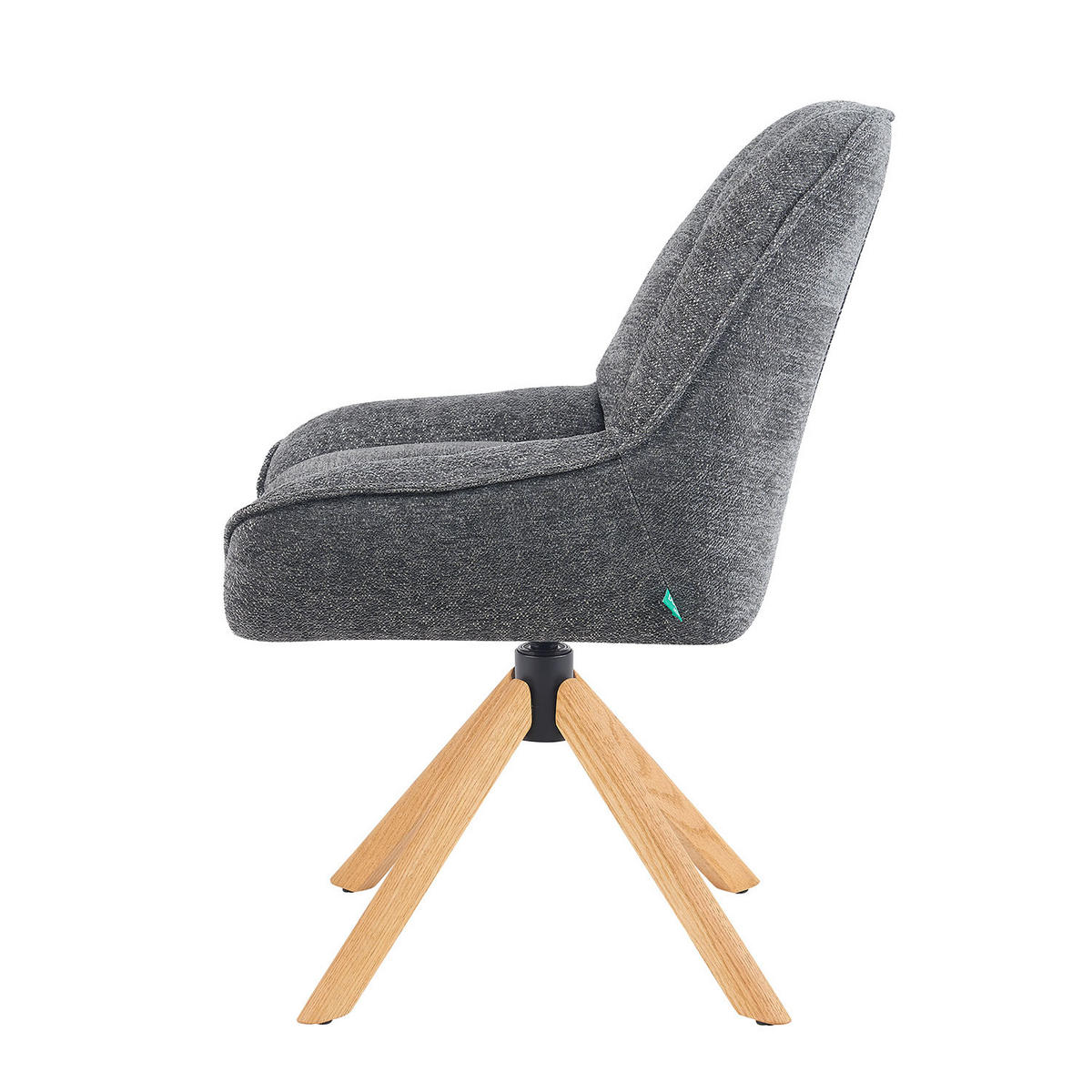 DREHSTUHL Mika-Leon - Honigeiche/Grau, Eichenholz/Holz (60/88/68cm) - DUBI Möbel