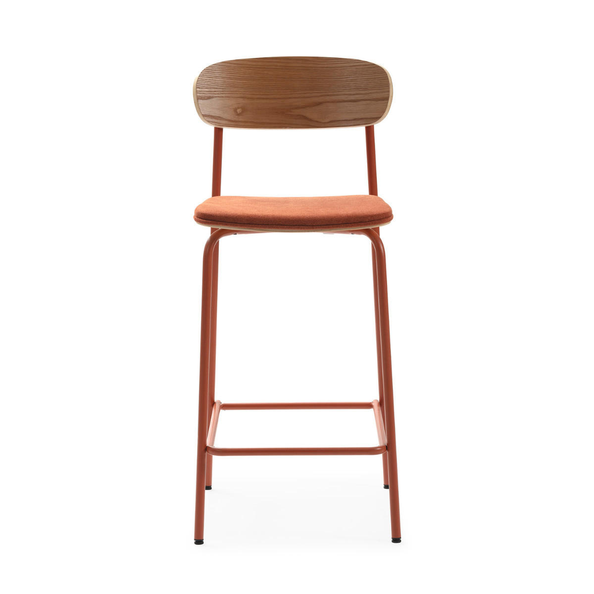 BARHOCKER (Set aus 2) aus Stoff mit schwarzen Metallbeinen - adriana 42/48/66 cm - Orange, Textil (48/66/42cm) - Drawer