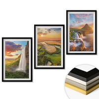 WANDBILDER 3er-Set - 40x60 cm Schwarzer Rahmen - Wasserfälle Landschaften im Westen - Schwarz, Kunststoff (40/60cm) - ArtPrintCave