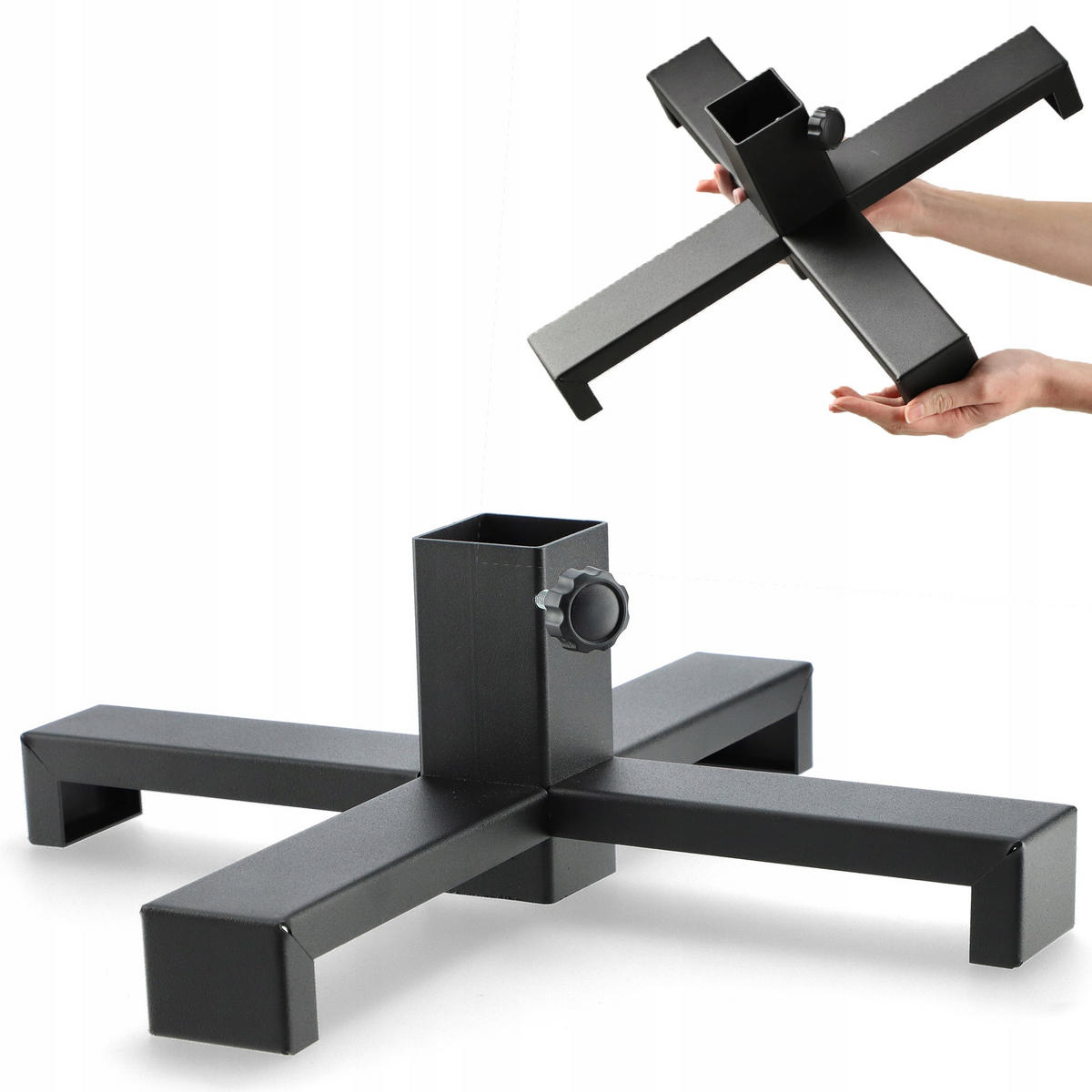 KADAX Weihnachtsbaumständer aus Metall für Weihnachtsbaum, Schwarz, Loft - Schwarz, Metall (15cm) - KADAX