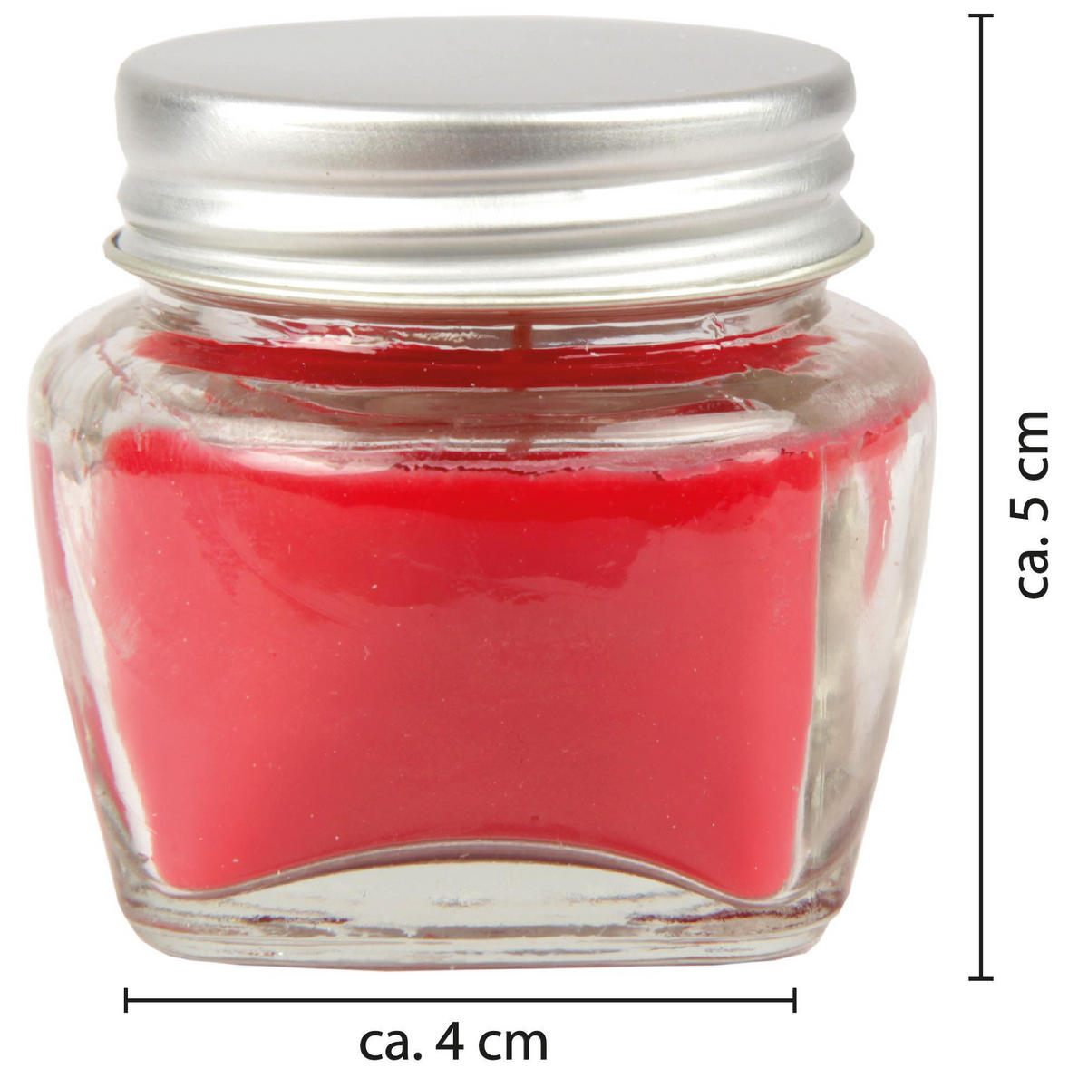 DUFTKERZE im Glas "Macaron Cherry" mit Deckel, 2er Pack mit je ca. 7 Std. Brenndauer, Ø6cm , Raumduft als Geschenk und Dekoration - Kirschrot, Glas (6/5cm) - HS Candle