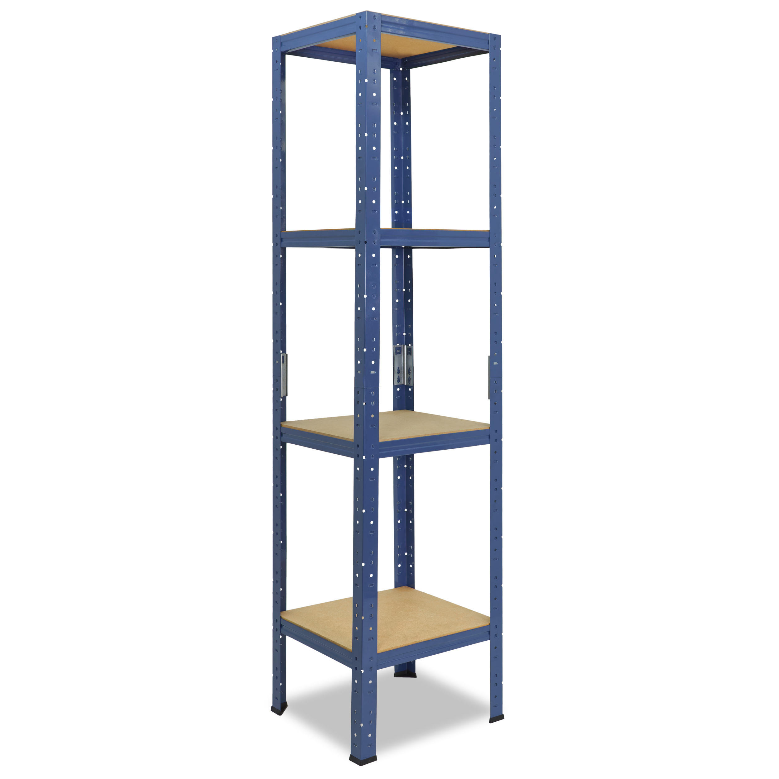 SCHWERLASTREGAL HOME 155x45x45 cm in blau mit 4 Böden und 175 kg Traglast pro Boden - Blau, Metall (45/155/45cm) - shelfplaza