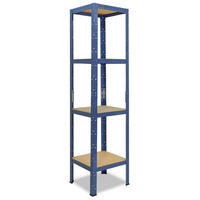SCHWERLASTREGAL HOME 155x45x45 cm in blau mit 4 Böden und 175 kg Traglast pro Boden - Blau, Metall (45/155/45cm) - shelfplaza
