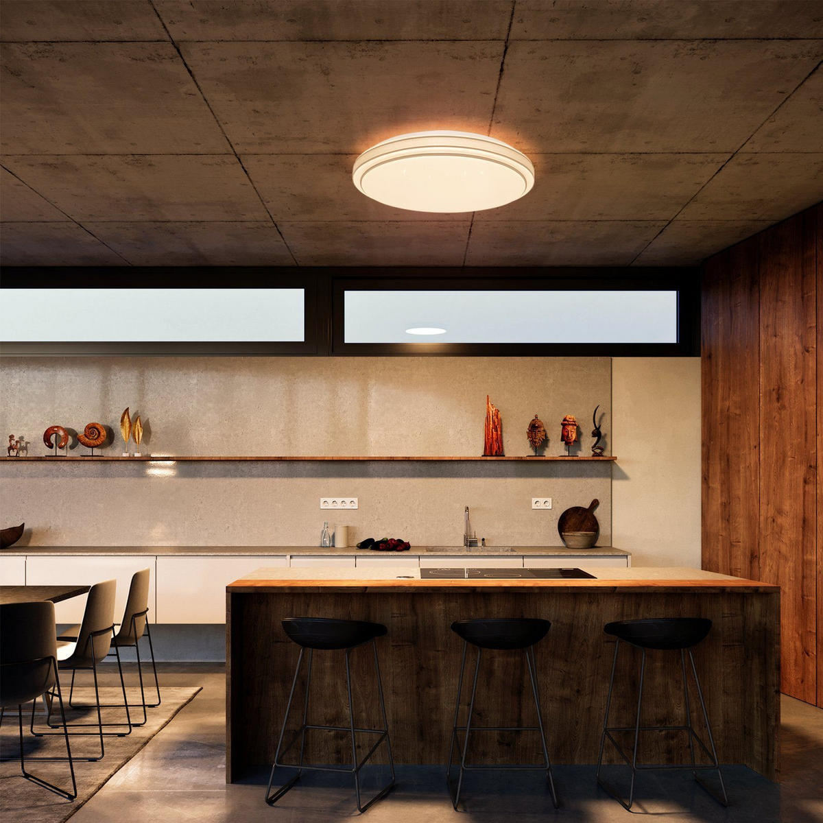 LED-DECKENLEUCHTE Zwillingsring 27/27/6 cm - Silberfarben, Kunststoff (27/27/6cm) - Nettlife
