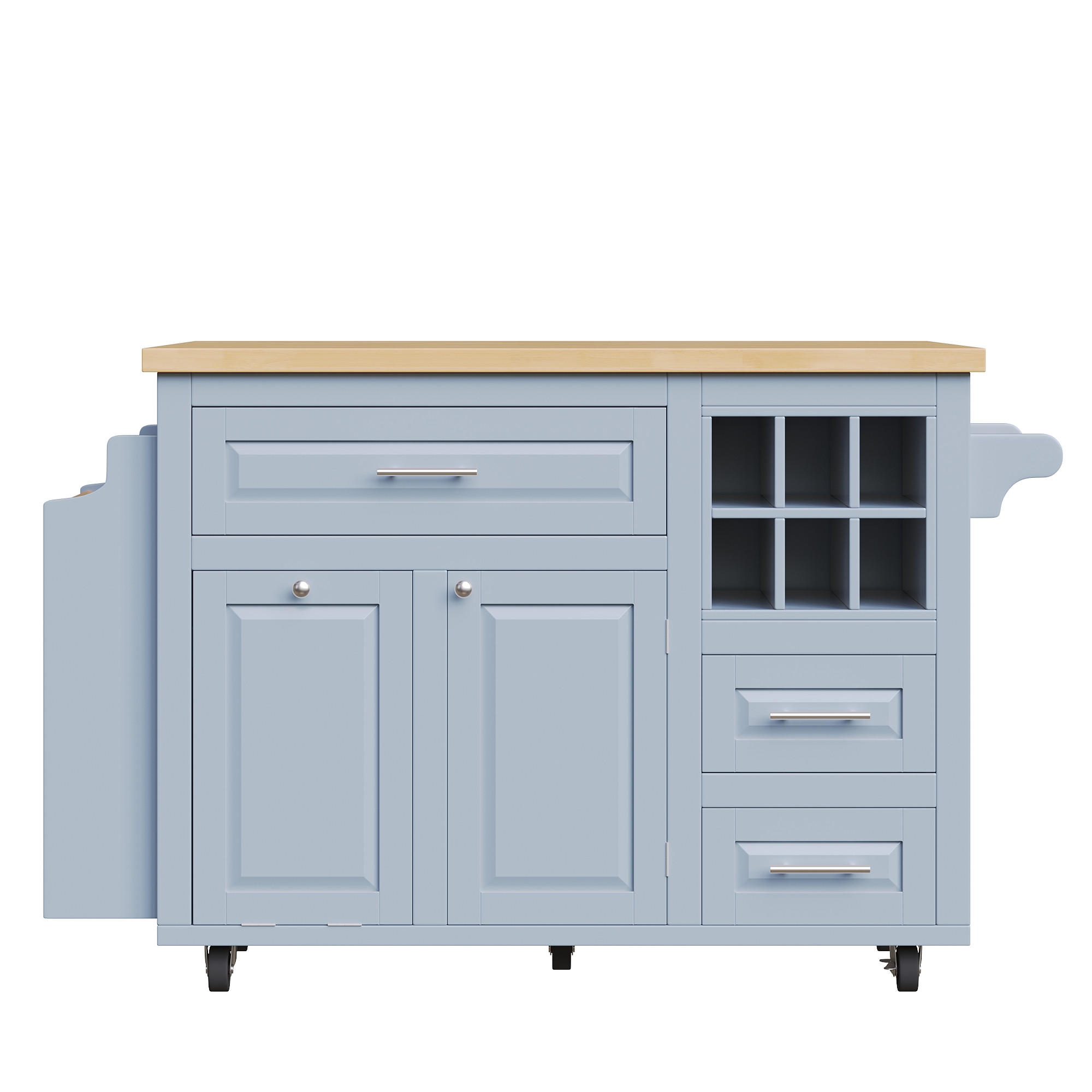 KÜCHENINSEL Blau 143/45-75/91 cm - Blau, Holzwerkstoff (143/91/75cm) - PANGIVO