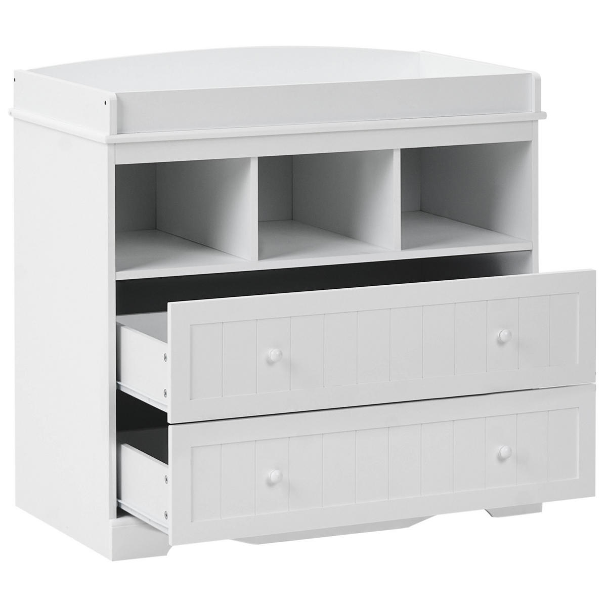 WICKELKOMMODE VIRDEN Weiß - Weiß, Holzwerkstoff (90/86/50cm) - Beliani