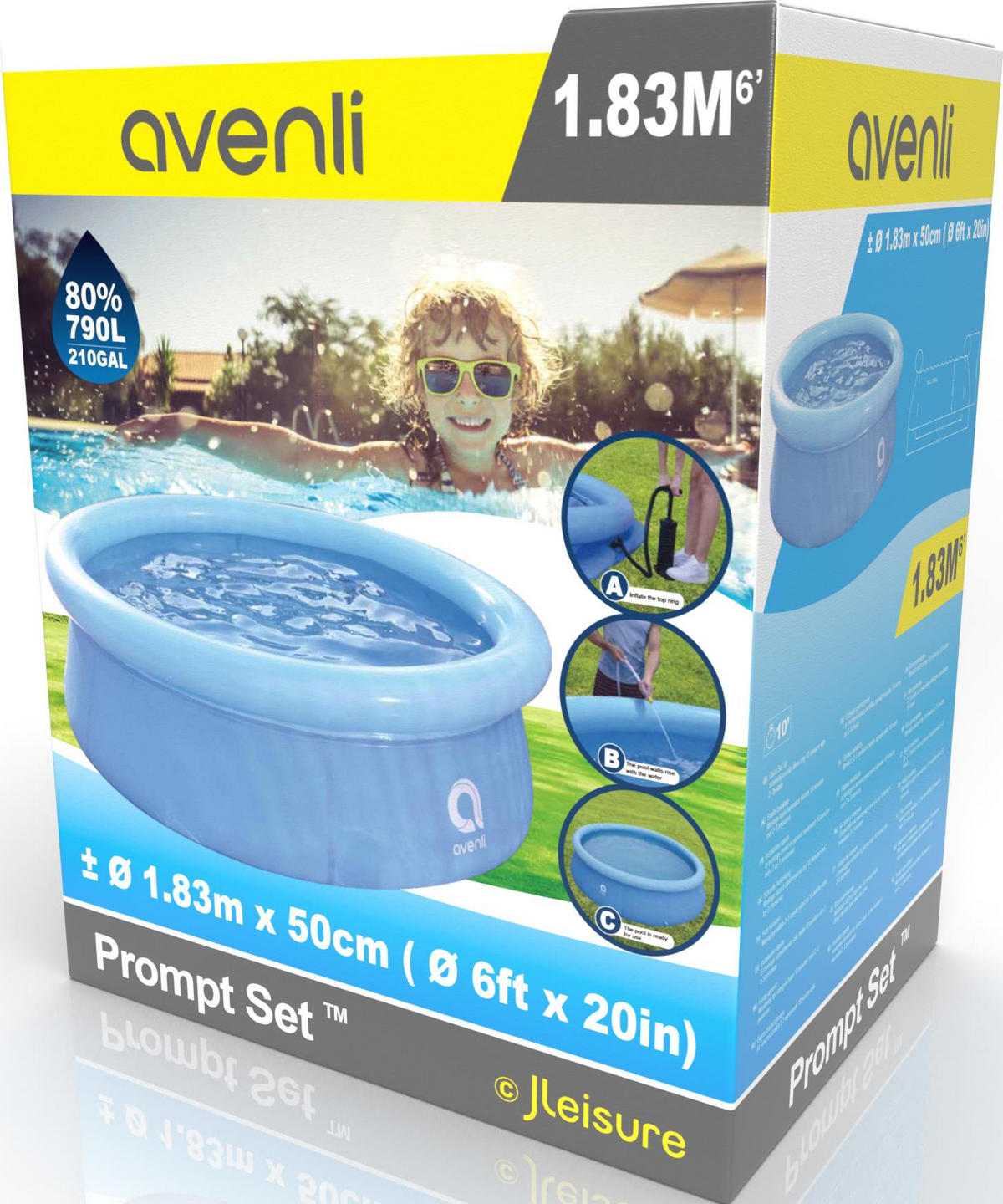 POOL Aufstellpool Ersatzpool Prompt Set rund 183 x 50 cm blau ohne Filterpumpe - Blau, Kunststoff (183/50/183cm) - Avenli