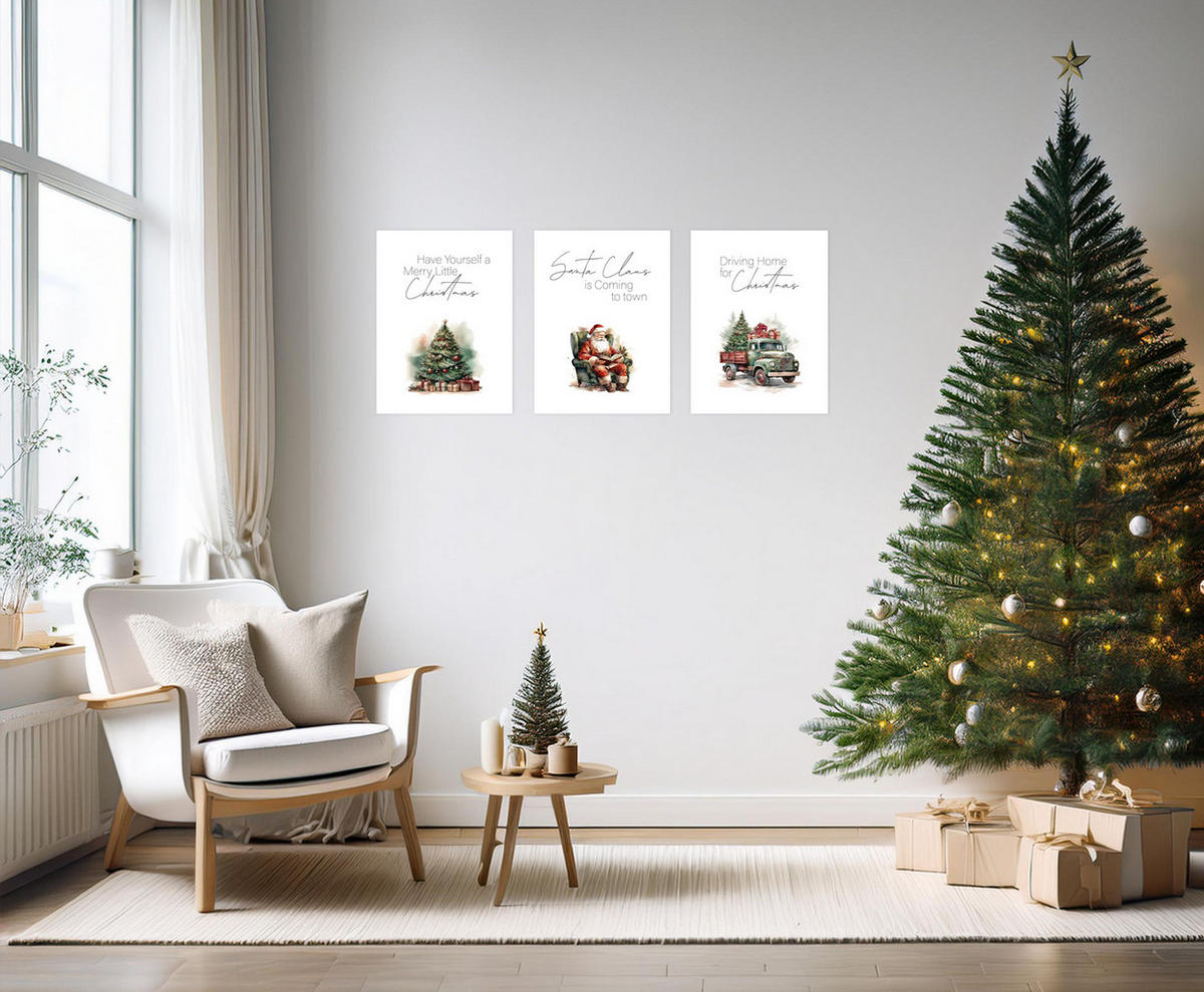 BILDERSET 3er-Set 30x40 cm Weihnachten Sprüche - Beige, Kunststoff (30/40/2cm) - artissimo