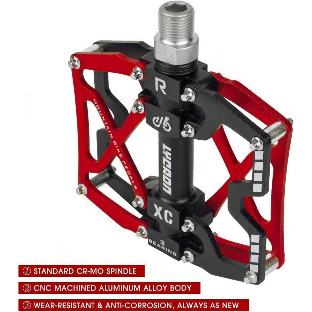 FAHRRADPEDALE MTB rutschfest CNC Aluminiumlegierung rot - Multicolor, Metall (10.5/2.5/11.5cm)