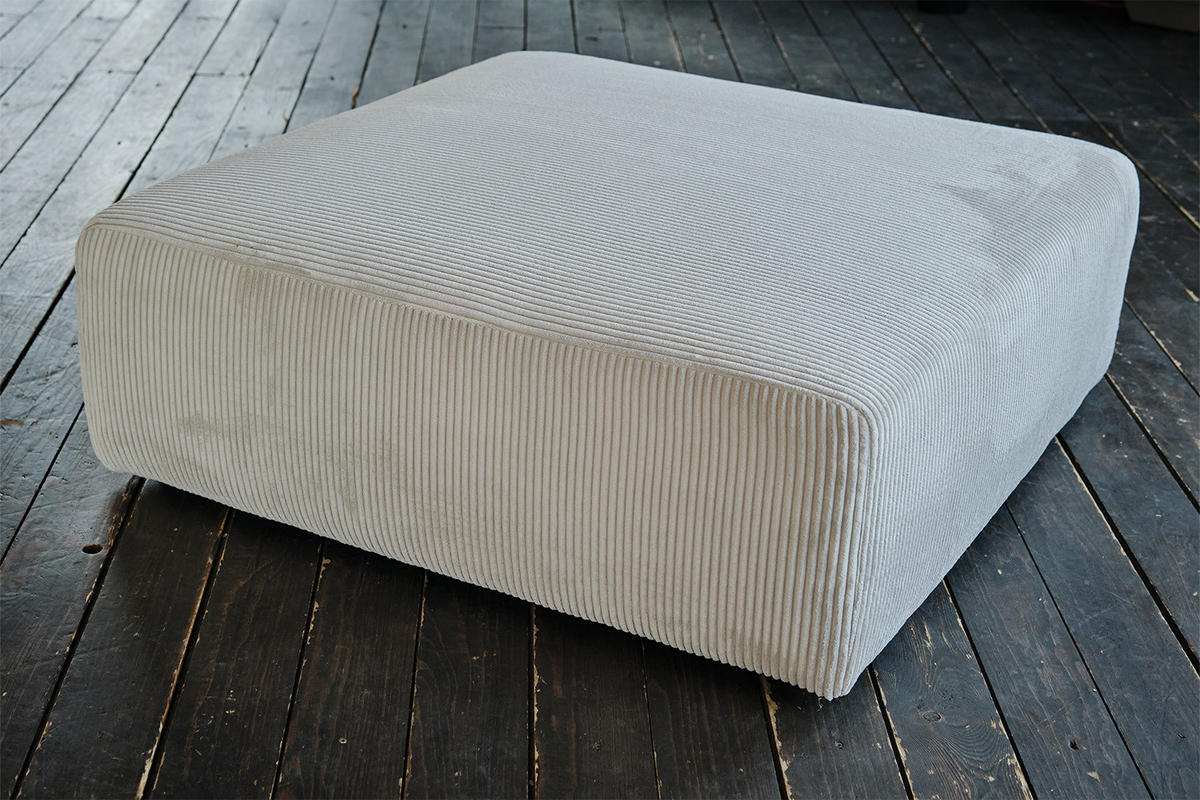 SITZELEMENT MODULSOFA WIOLO SOFT Hellgrau Cord - Hellgrau/Schwarz, Kunststoff/Textil (111/43/111cm) - KAWOLA