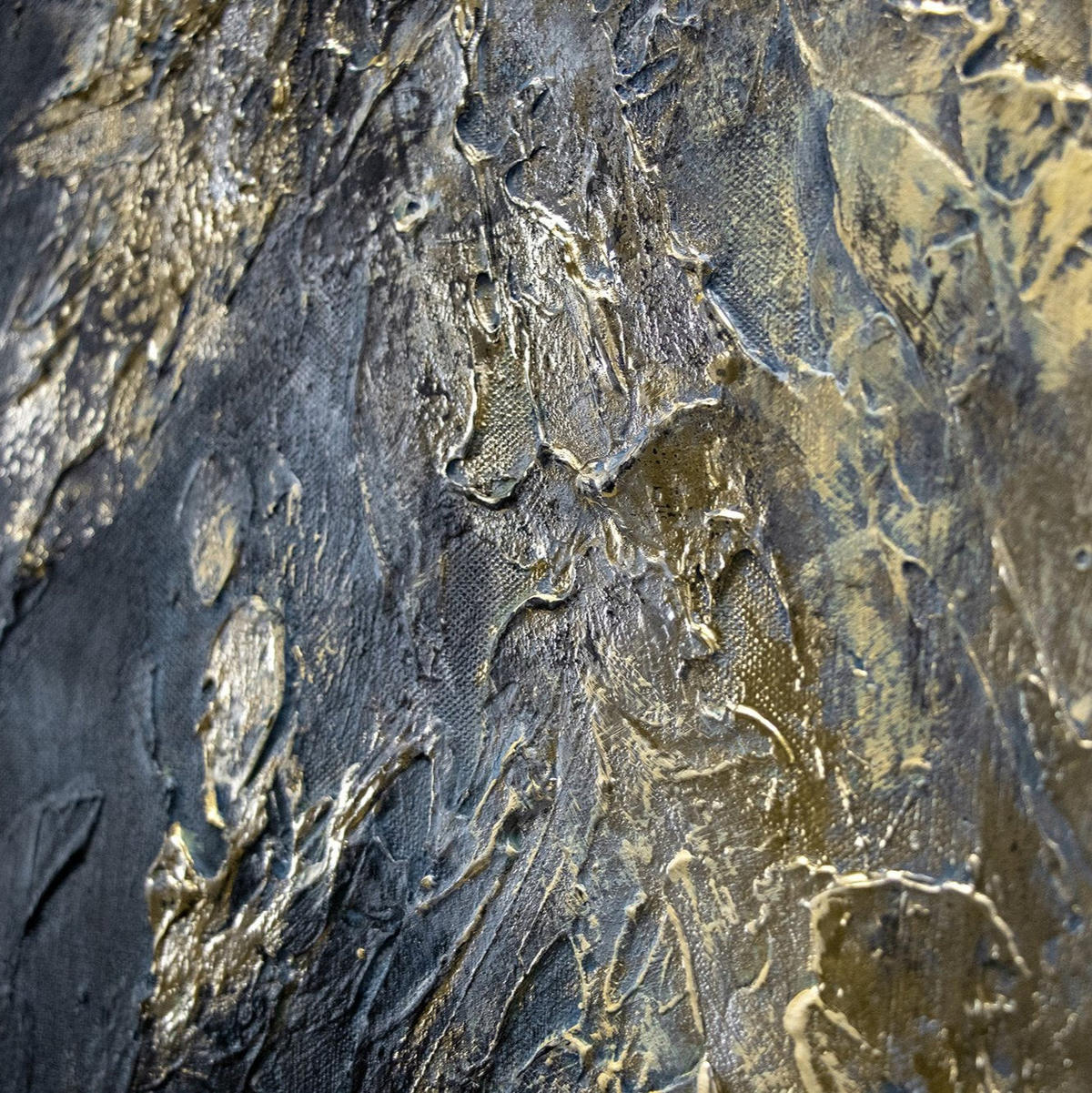 GEMÄLDE Spiegelungen II Schattenfugenrahmen Schwarz-Gold 140x70 cm - Schwarz Hochglanz, Holz (140/70cm) - YS-art gallery
