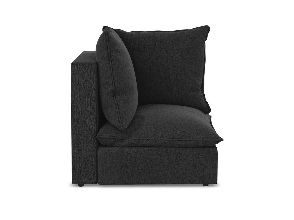 SOFAELEMENT Samt Stoff Schwarz - Schwarz, Holzwerkstoff/Kunststoff (90/77/90cm) - Makamii