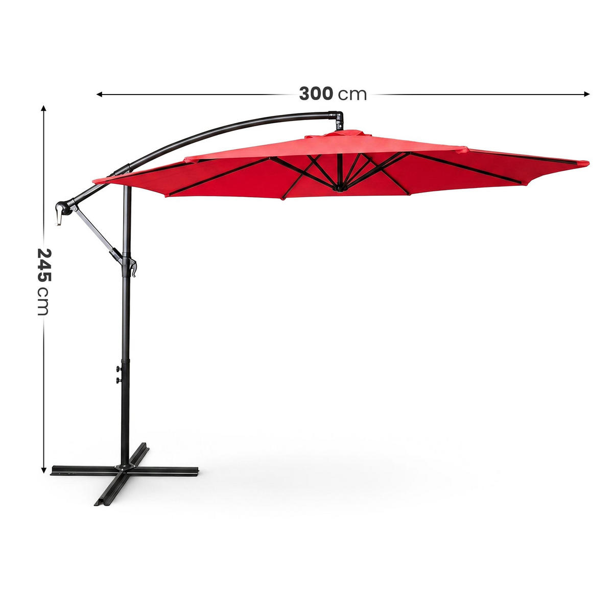 SONNENSCHRIM Rot 245/300 cm - Rot/Schwarz, Metall (300/300cm) - Akord