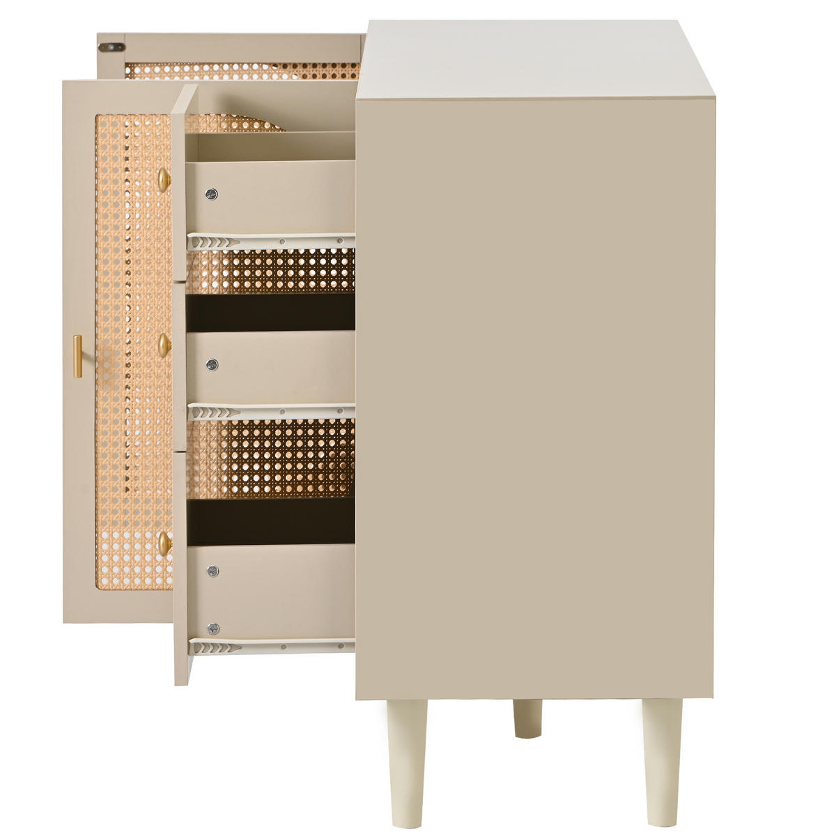 SIDEBOARD 120/40/82,5 cm aus Spanplatte mit 2 Türen und 3 Schubladen Gebrochenweiß - Weiß, Holzwerkstoff (120/82.5/40cm) - Modenvie