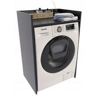 WASCHMASCHINENSCHRANK Schwarz 66/51,8/98 cm - Schwarz, Holzwerkstoff (66/98/51.8cm) - Matkam Möbel