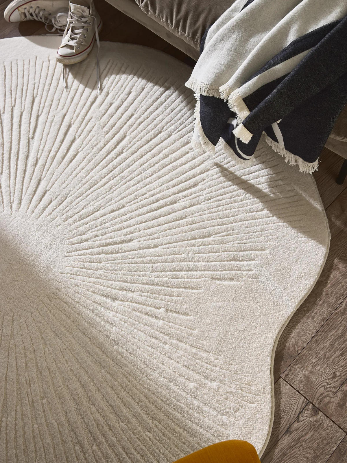 TEPPICH Pam waschbar Cream ø 160 cm rund - Creme, Kunststoff/Textil (160/160cm) - benuta