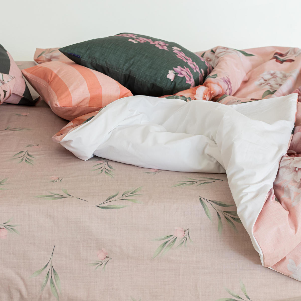 SPANNBETTLAKEN Summer floral 105x200x32 cm (Bett 105) - Multicolor, Textil (105/200cm) - Happy Friday