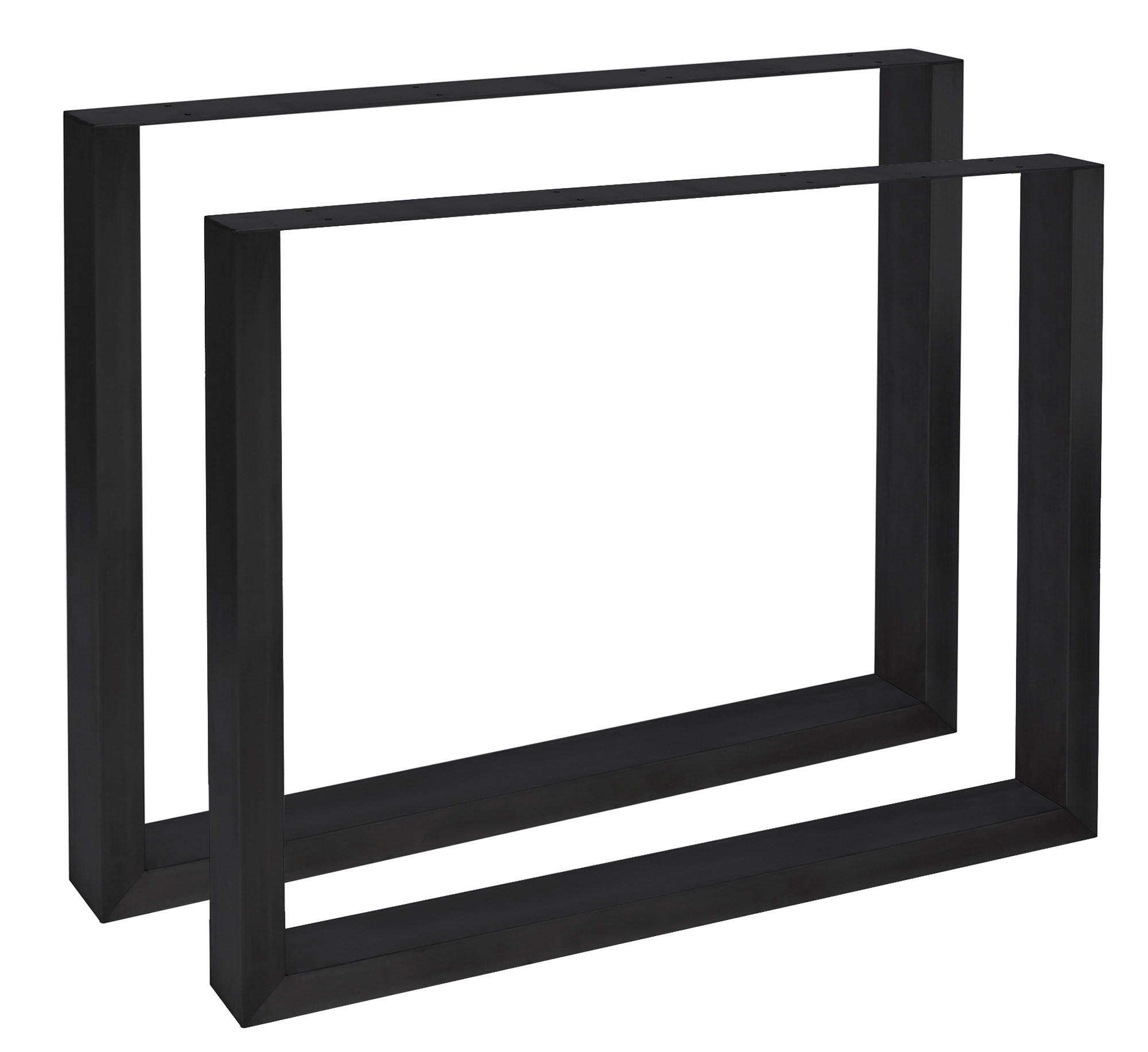 TISCHBEIN 2er Set Metall schwarz - Schwarz, Metall (8/72/80cm) - CLP