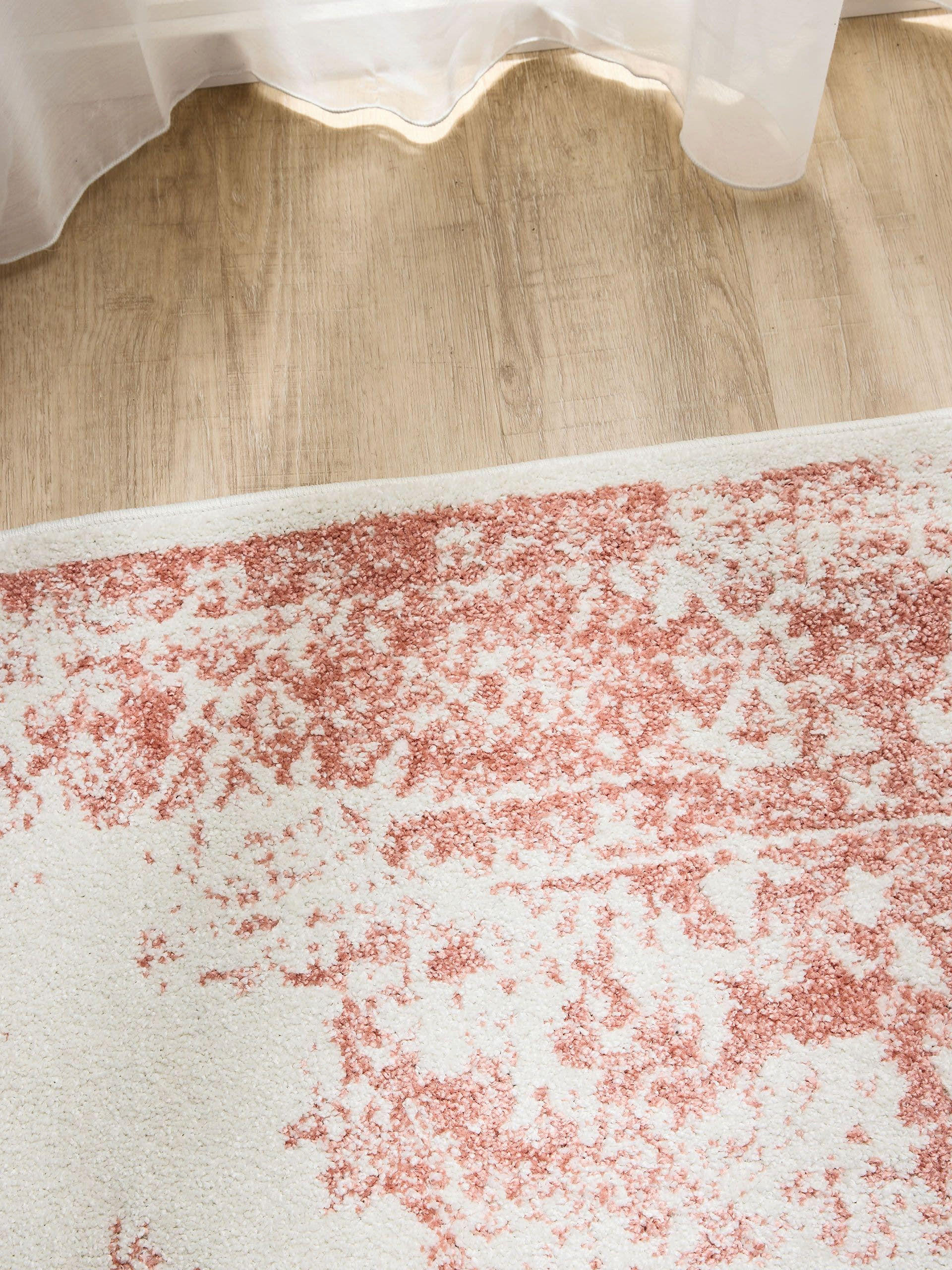 VINTAGE-TEPPICH Sia 60/120 cm - Creme/Rosa, Kunststoff (60/120cm) - benuta