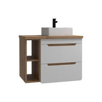 EINZELWASCHTISCH - 80cm x 46cm - Holzspan - naturfarben hell, weiß - ARUBA - Naturfarben, Holz (80/59/46cm) - Vente-Unique