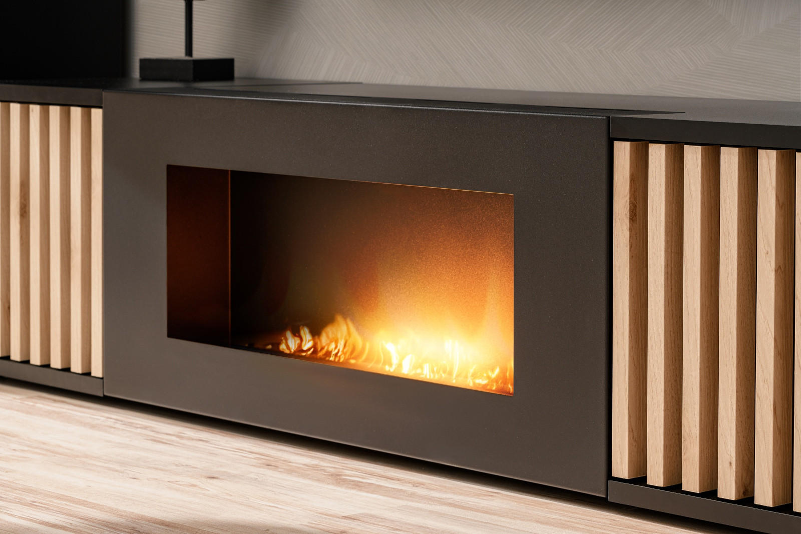 Thumbnail - Furn.Design Tv-Lowboard, Schwarz, Eiche, Holzwerkstoff, Metall, Nachbildung,Eiche, Uni, Holz Optik, 1 Fächer, 163x42x45 ...