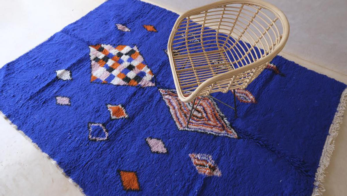 TEPPICH modern aus Wolle aus Marokko 200x 300 cm - Blau, Naturmaterialien (200/300cm) - AFK Living