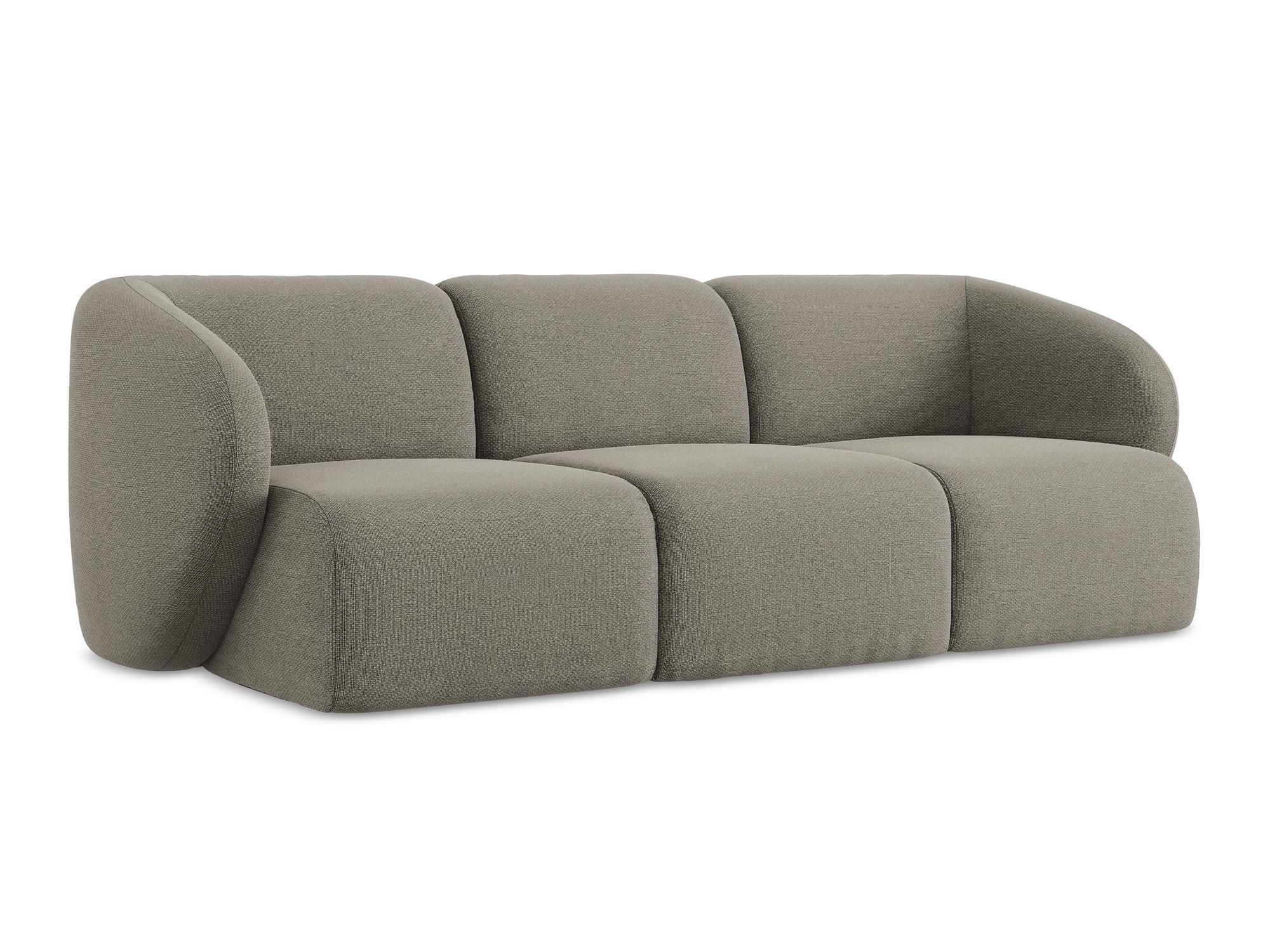 3-SITZER SOFA Bouclé Stoff Grau - Schwarz/Grau, Holzwerkstoff/Kunststoff (244/75/94cm) - Makamii