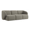 3-SITZER SOFA Bouclé Stoff Grau - Schwarz/Grau, Holzwerkstoff/Kunststoff (244/75/94cm) - Makamii