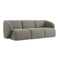 3-SITZER SOFA Bouclé Stoff Grau - Schwarz/Grau, Holzwerkstoff/Kunststoff (244/75/94cm) - Makamii