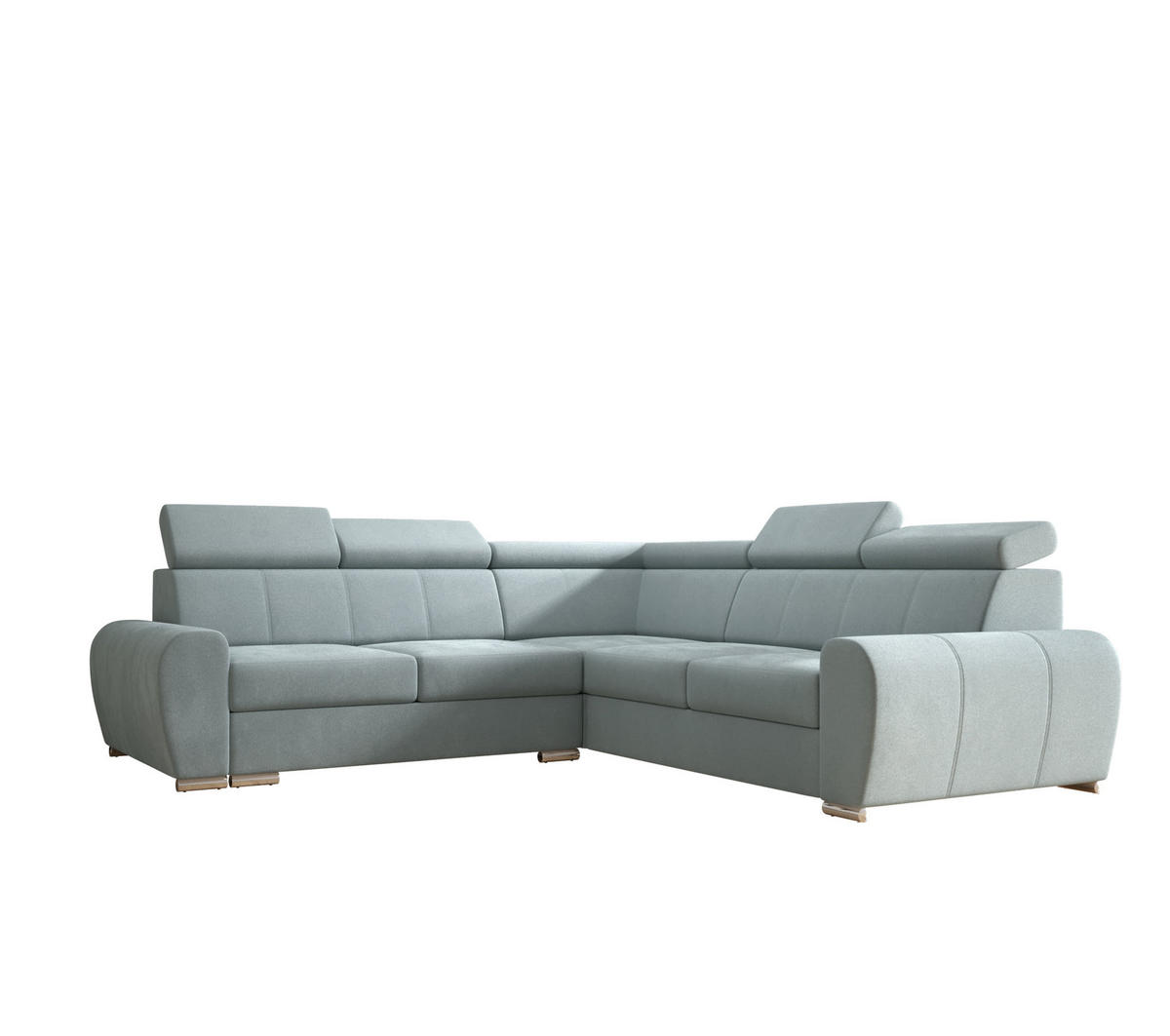 ECKSOFA APOLLO KN09, Eckcouch in L-Form mit Schlaffunktion, Farbe: Grau, Velourstoff, Ottomane Rechts - Rot, Textil (255/255cm) - O-Sofa